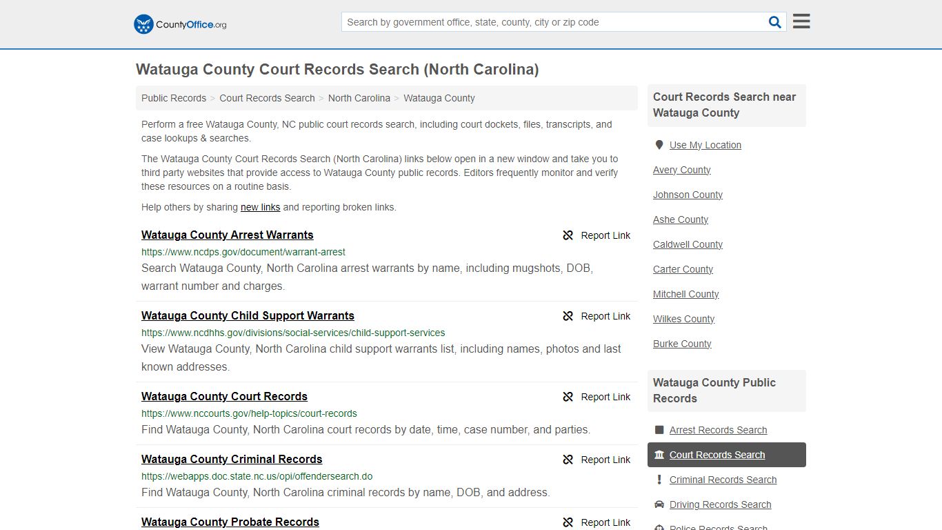Court Records Search - Watauga County, NC (Adoptions, Criminal, Child ...